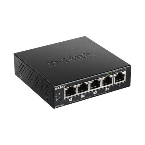 D-Link | Switch | DGS-1005P | Unmanaged | Desktop | 1 Gbps (RJ-45) ports quantity 5 | PoE ports quantity 4 | Power supply type E - 3